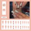 Artificial Nails Long Ballet Nails Wearable Nail Stickers Box Set of 24 Pieces Diamond Style Removable