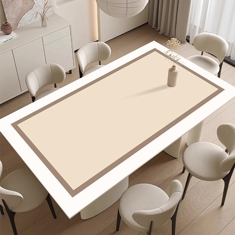 Luxury Waterproof & Oil-proof Leather Tablecloth - High-End Table Mat for Dining & Coffee Tables