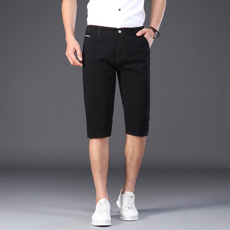 Pánské ležérní korejská verze Trendy Bavlna Capris Pánské Kalhoty Volné Rovné Capris Kalhoty Šortky Western Kalhoty