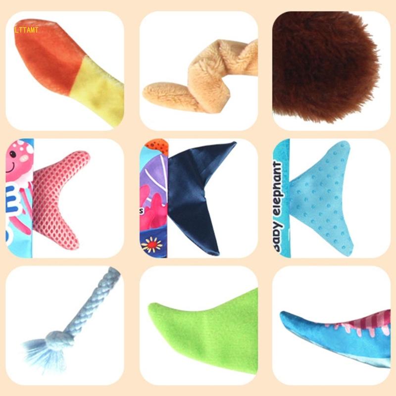 Infant Squeaking Cloth Book Visual Exploring Soft Book Baby Learning Toy