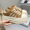 Ugly Cute Round Head Platform Popular Muffin Canvas Shoes 22 Spring New Big Head Casual Board Shoes