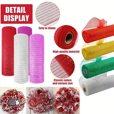 10 Yards Mesh Ribbon for Wreaths Festival Wreaths Mesh Ribbon Mesh Ribbbon Rolls for Handmade Crafts