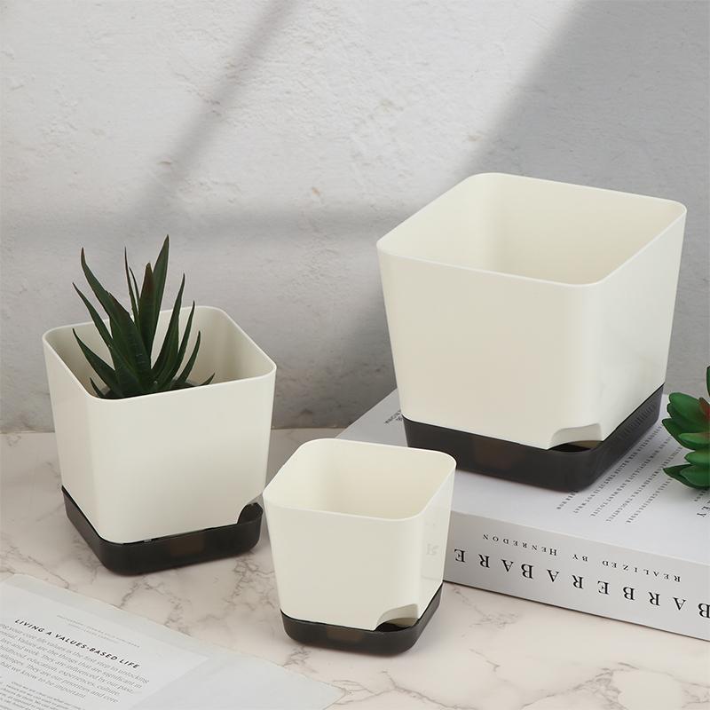 5 Stück Pflanztöpfe Selbstbewässernde Blumentöpfe Selbstbewässernde Pflanzgefäße Mit Abflussloch Transparente Untertasse Reservoir Für Zimmer-Sukkulenten