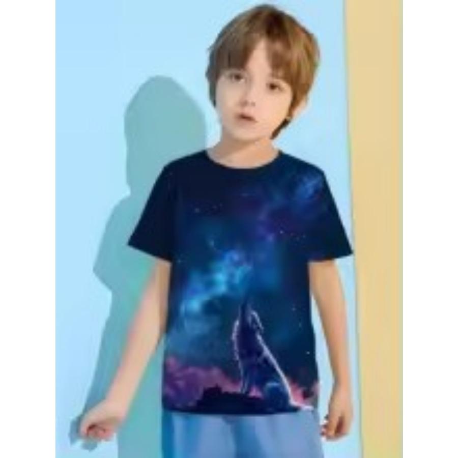Top cu desene animate pentru copii, tricou imprimat 3D de vară, tricou pentru băieți, ocazional, cu mânecă scurtă, cu gâtul O, pentru fete