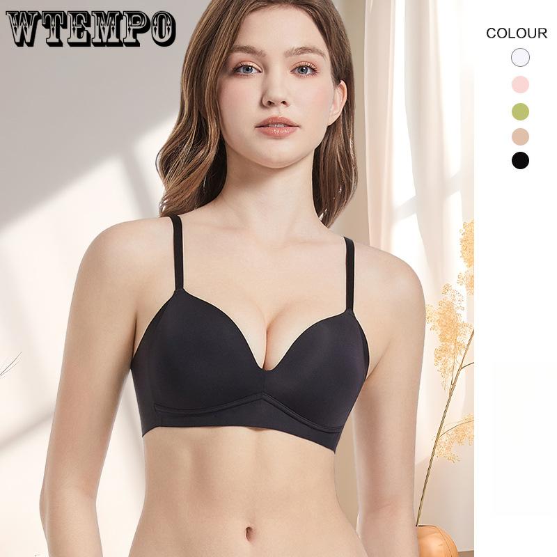 

Women s Bra Without Steel Ring Seamless Breathable Gathered Anti Sagging Smooth Surface Bra S білий