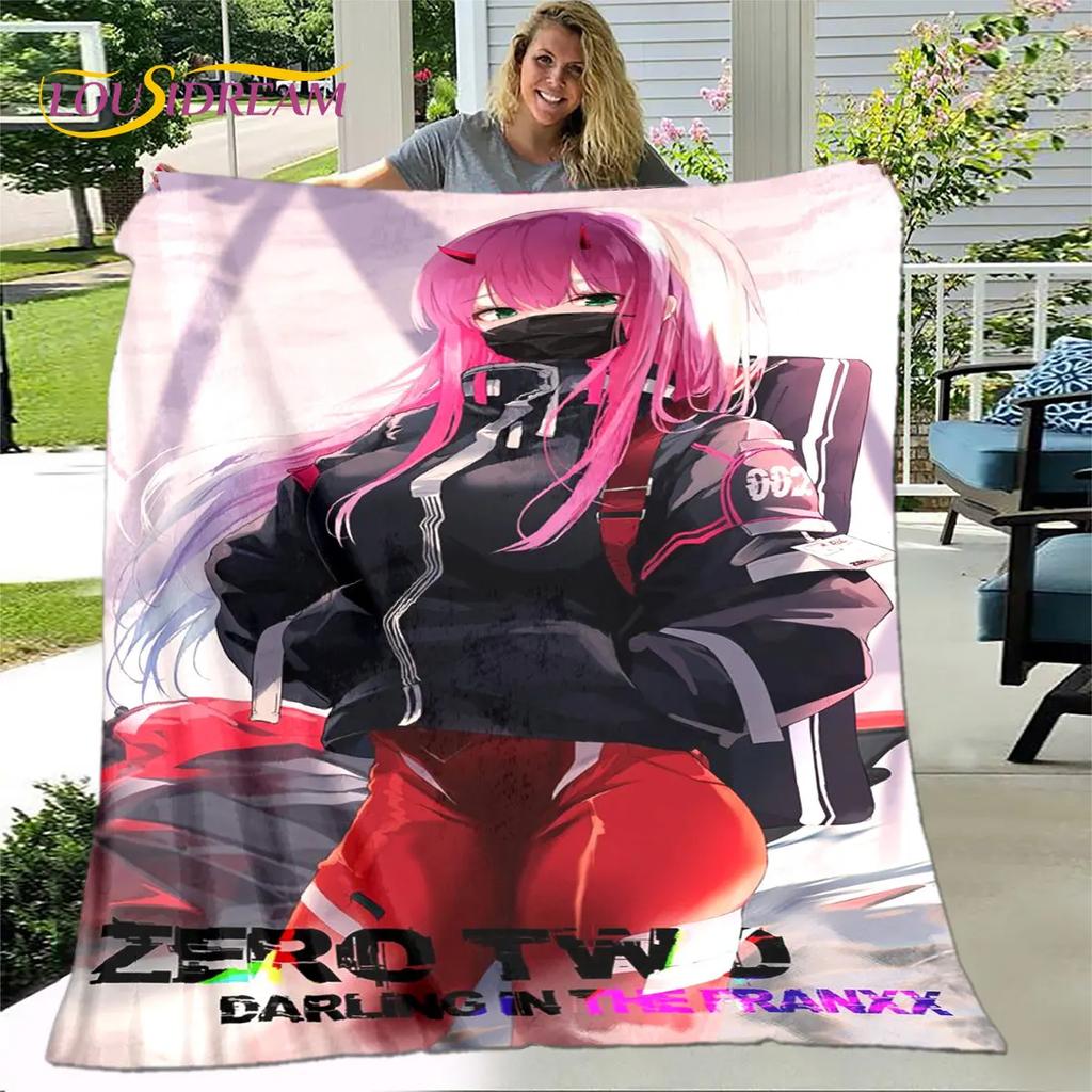 Zero Two DARLING In The FRANXX  Soft Plush Blanket,Flannel Blanket Throw Blanket for Living Room Bedroom Bed Sofa Picnic Cover