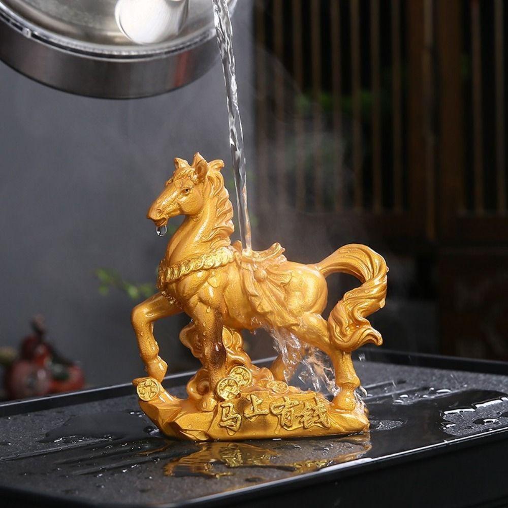 Color Changing Resin Horse Statue Color-changing Horse Ornament Tea Set Accessories