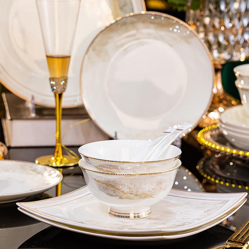 Jingdezhen 62-Piece Grand Scenery Bone China Dinnerware Set