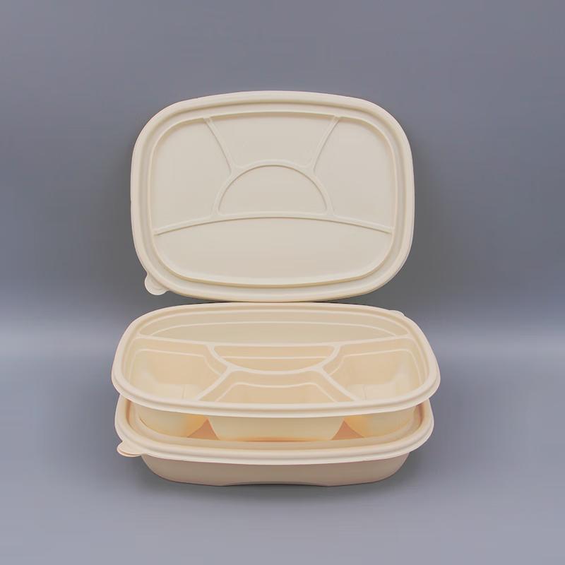 Biodegradable 5-Compartment Disposable Lunch Boxes with Lids