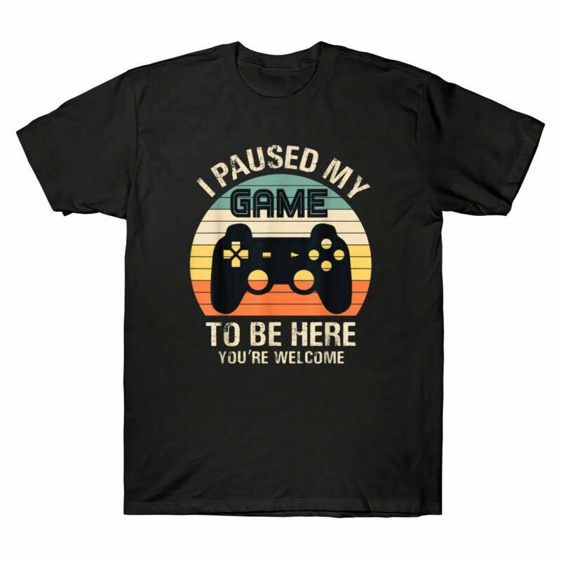 I Paused My Game To Be Here You re Welcome Video Vintage Men s T-Shirt Black Tee S