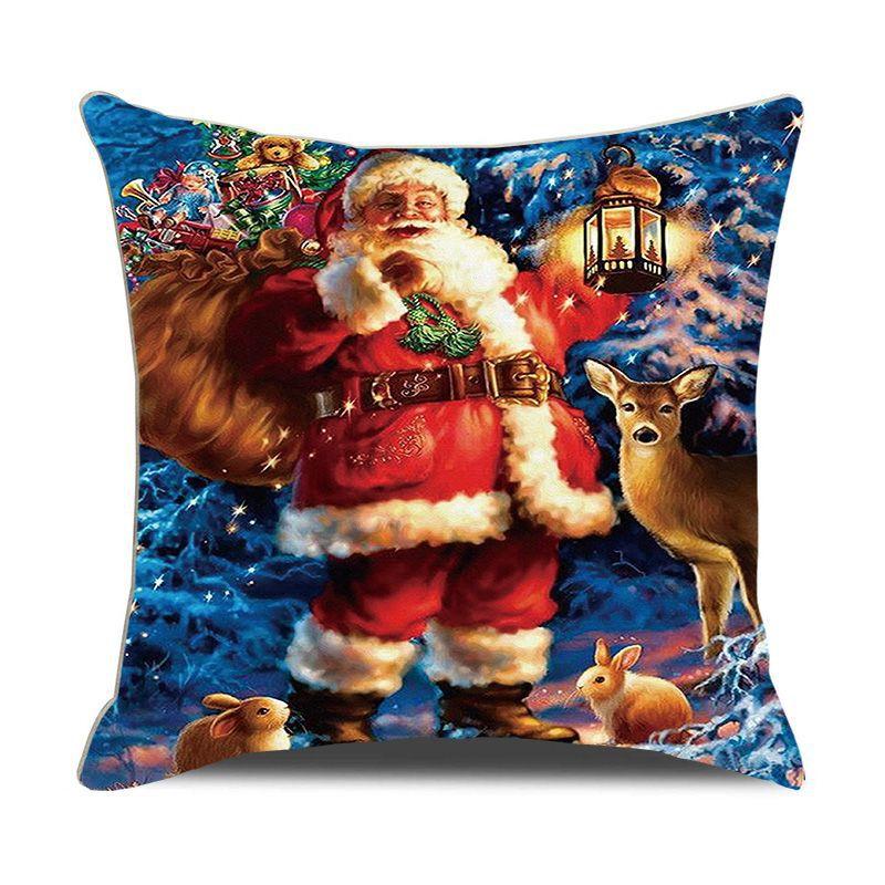 European Christmas Pillow Cushion Creative Home Linen Short Plush Bedside Sofa Pillow Case
