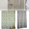 Flowers Print Patterned Shower Curtain Hook Set Waterproof Bathroom Supplies