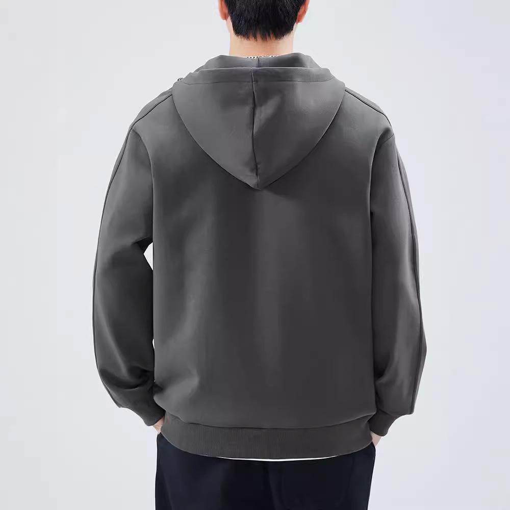 Semi-zippered Turtleneck Sweater Men's Autumn Loose Pullover Hoodie Coat