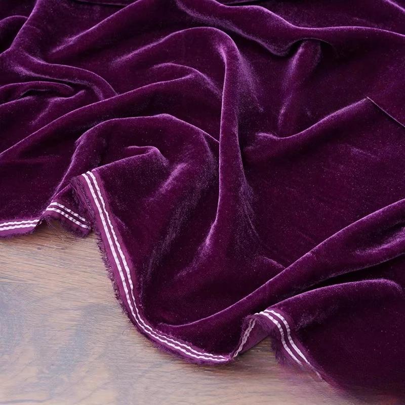 Non-elastic Woven Velvet Designer Fabric for DIY Sewing Dress Set,Half Skirt, Wide-leg Pants, Cotton-like Lustrous Velvet Fabric
