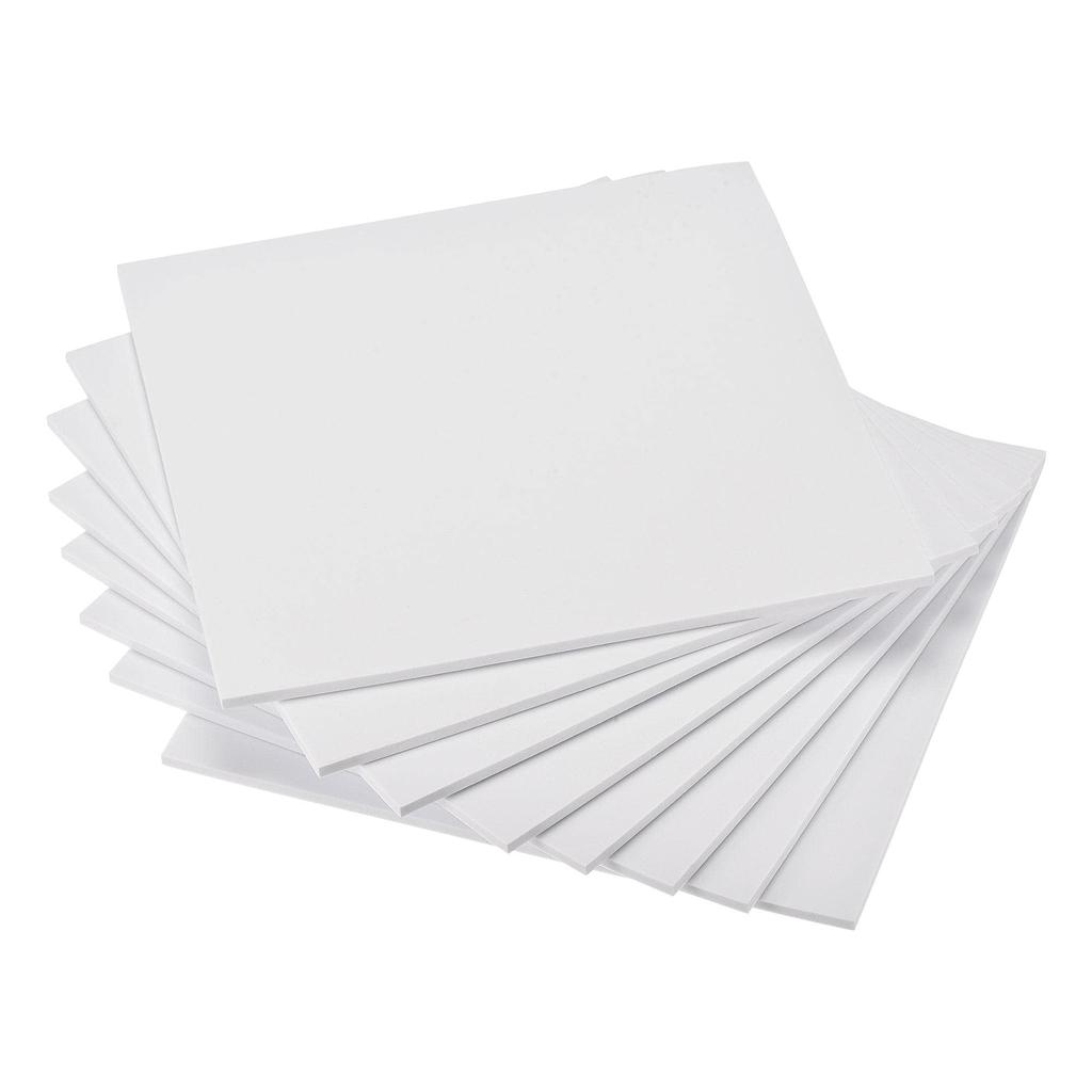 uxcell EVA Foam Sheets for Crafts and DIY 25 x 25 5 mm 8 Pack Projects, cm, Thick, White,