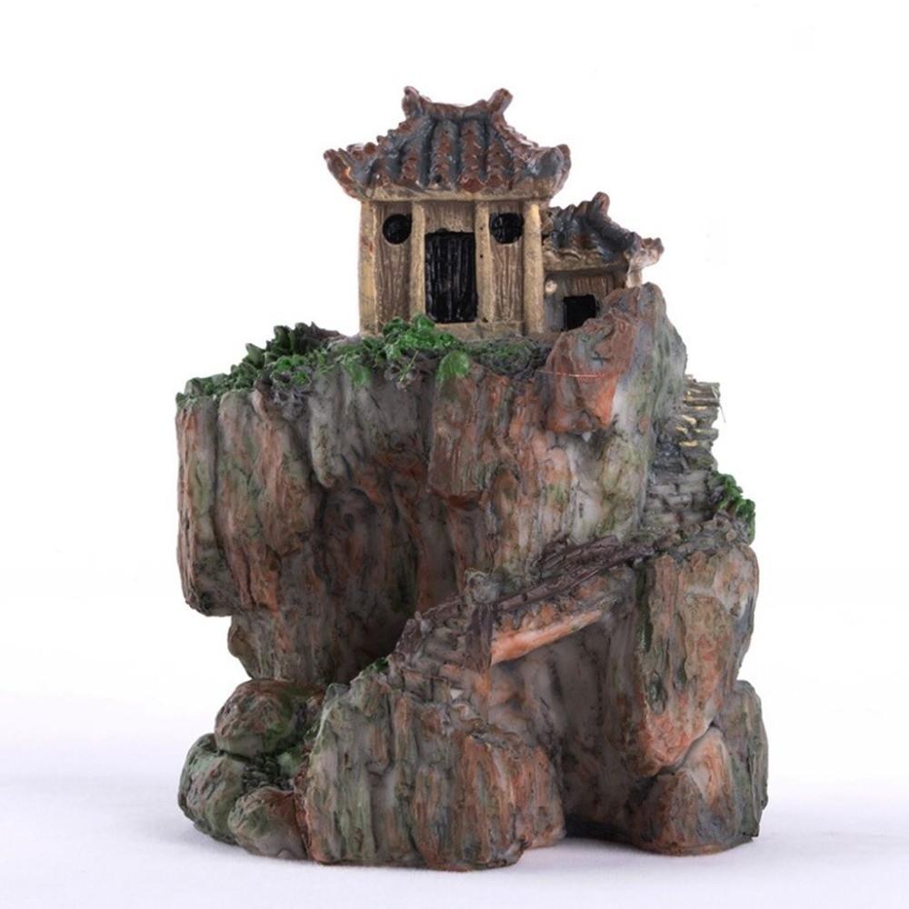 Realstic 1 pcs DIY Crafts Tradiational House Model Scene Statue Bonsai Decor Figurines