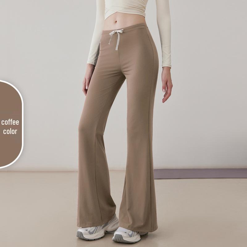 

2025 Autumn/Winter Women s Lace-up Flared Yoga Pants - Slimming, Body-shaping Fitness Trousers for Running and Sports. S [Recommended weight 85-95 jin]