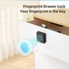 Intelligent Fingerprint Cabinet Lock, One-Button Unlocking,Double Door Cabinet Lock, Compact ABS Fingerprint Drawer Lock - Smart Biometric Security