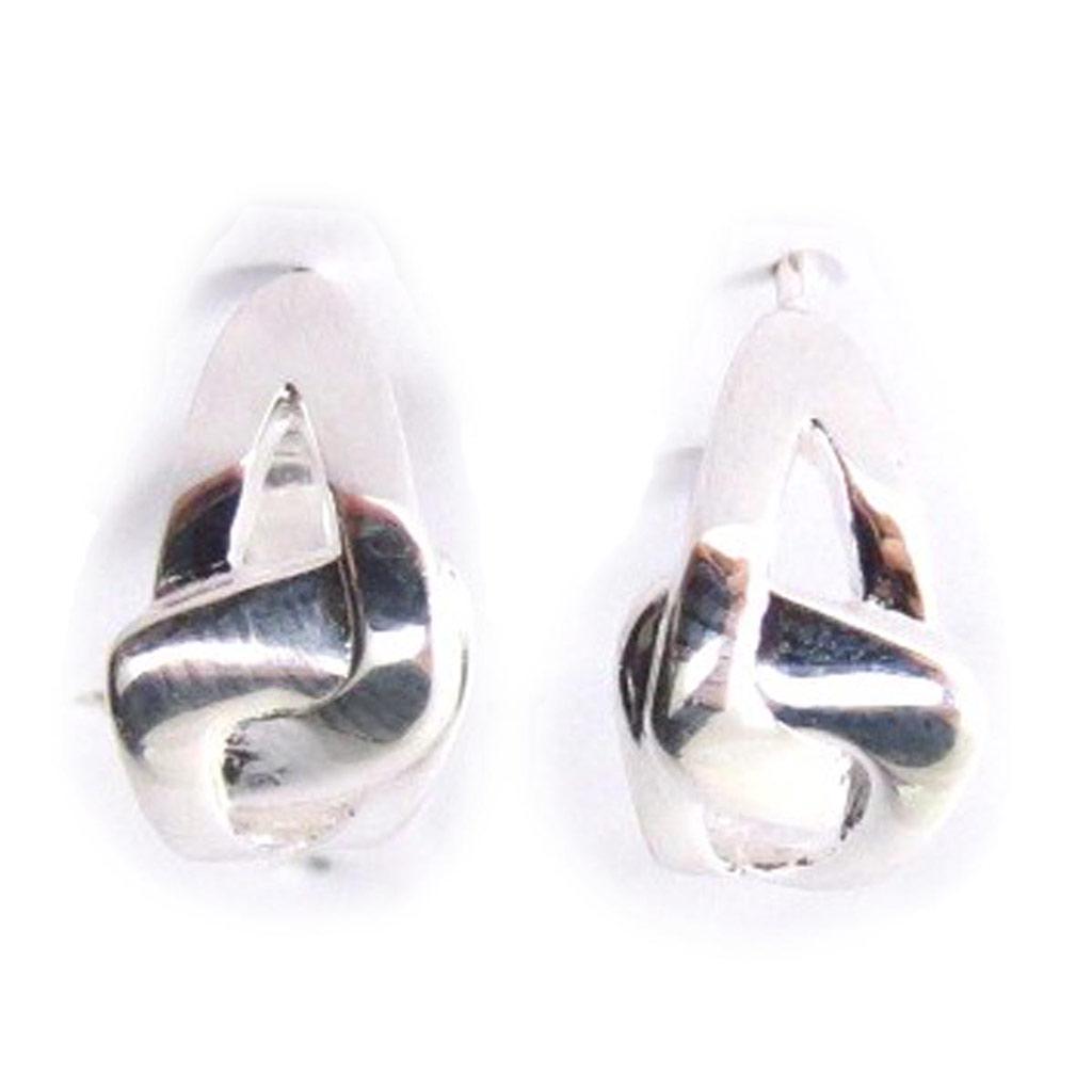 Les Trésors De Lily [F6746] - Silver Hoop Earrings 'Choréographie' - 12x8 Mm