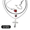 Stackable Gothic Necklace Collection Featuring Multiple Lengths And Heart Crosses Designs For Customes Layering
