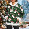 Women's Christmas Casual Fleece-Lined Hoodie With Long Sleeves And Pockets Sweatshirt Top