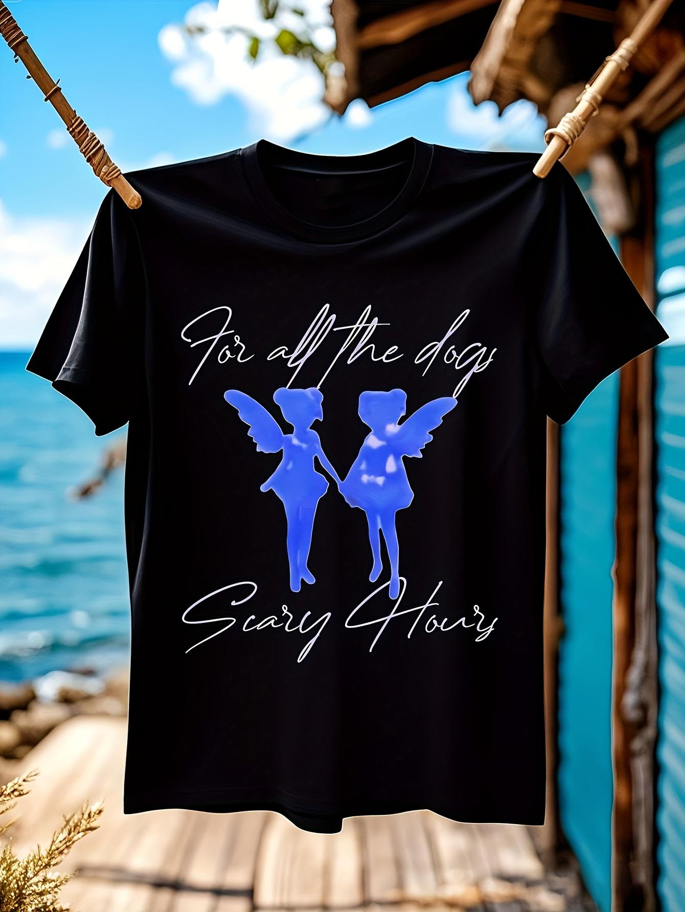 Heavyweight Cotton - Drake for All The Dogs Scary Hours Album Cover Tee with Angel Wing Graphic - Black Shirt for Drake Fans & Music Lovers T-shirt XXL