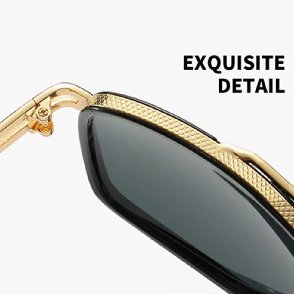 Retro Metall Gradient Quadratischer Rahmen Sonnenbrille Damen/Herren Marken Designer Vintage Übergroße Gläser Sonnenbrillen Oculos De Sol