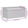 Storage Bench Black 100x50x52 Cm Poly Rattan Acacia Wood