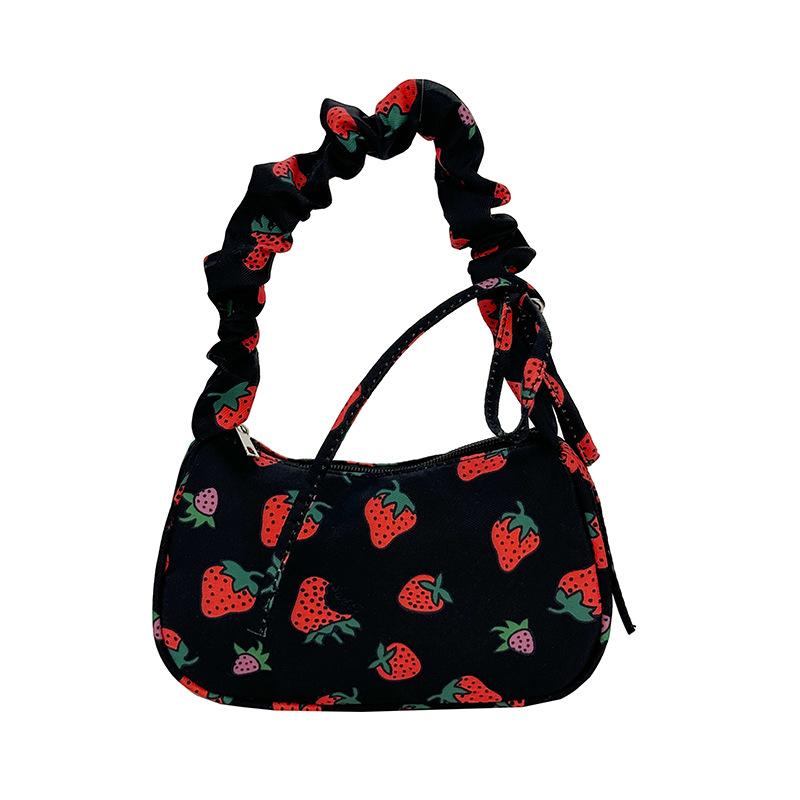 1Pcs Cute Flower Bow Print Canvas Shoulder Bags New Korean Girl Handbags Outdoor Travel Women Keys Phone Messenger Bag