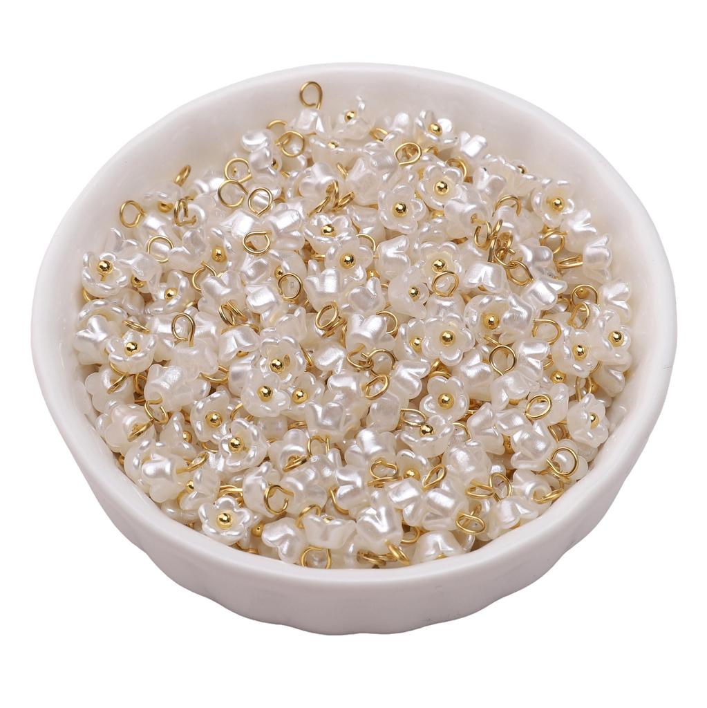 Resin Charms Imitation Pearl Preserving Mini Flower Pendant For Jewelry Making Accessories