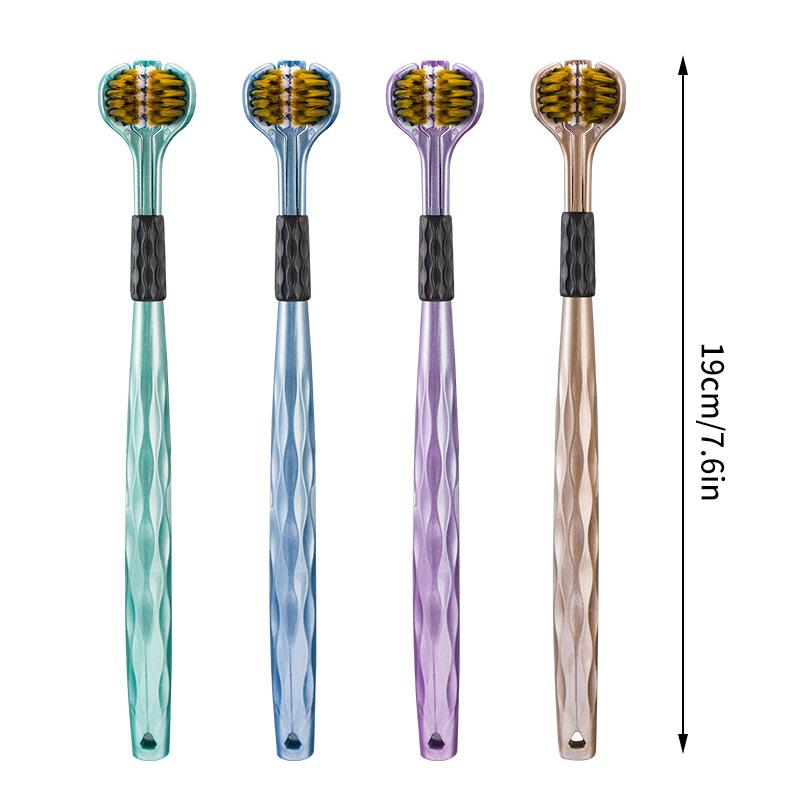 2Pcs Three Sided Soft Hair Tooth Toothbrush Adult Toothbrush Ultra Fine Soft Bristle Oral Care Toothbrush For Oral Health Clean