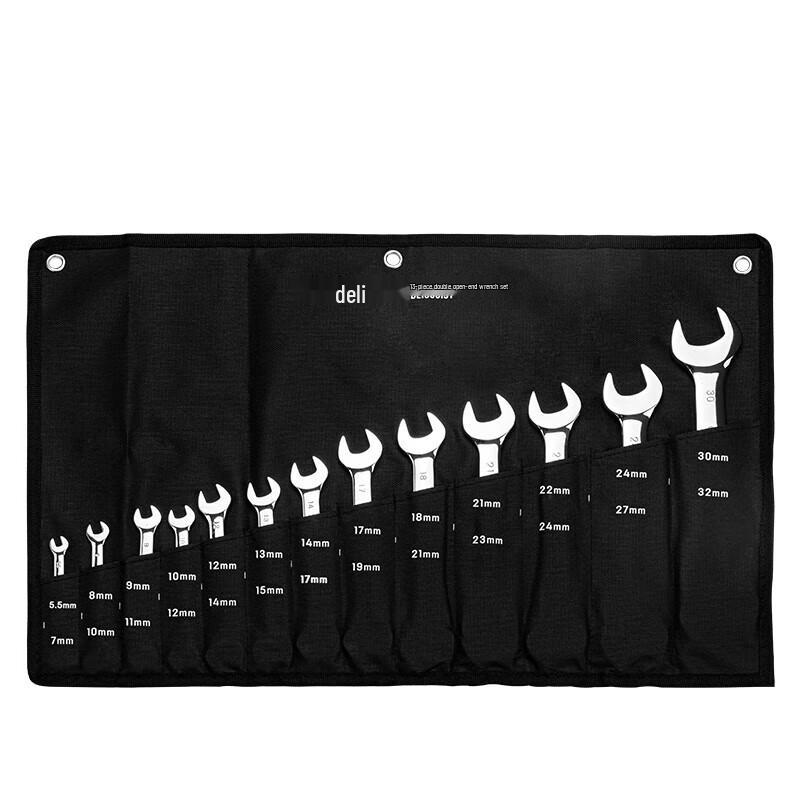 Deli Double Open-End Wrench Set 13-piece