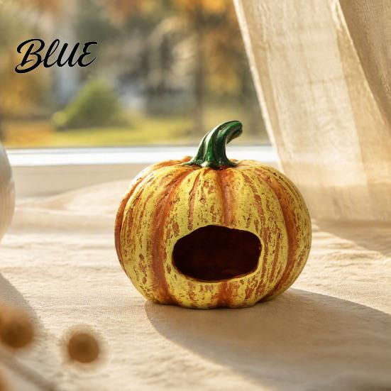 Aquarium Versteck Kürbis Aquarium Versteck Halloween Dekoration Harz Jack-O-Lantern Dekorationen Versteckhöhle für Betta Garnelen Hohl