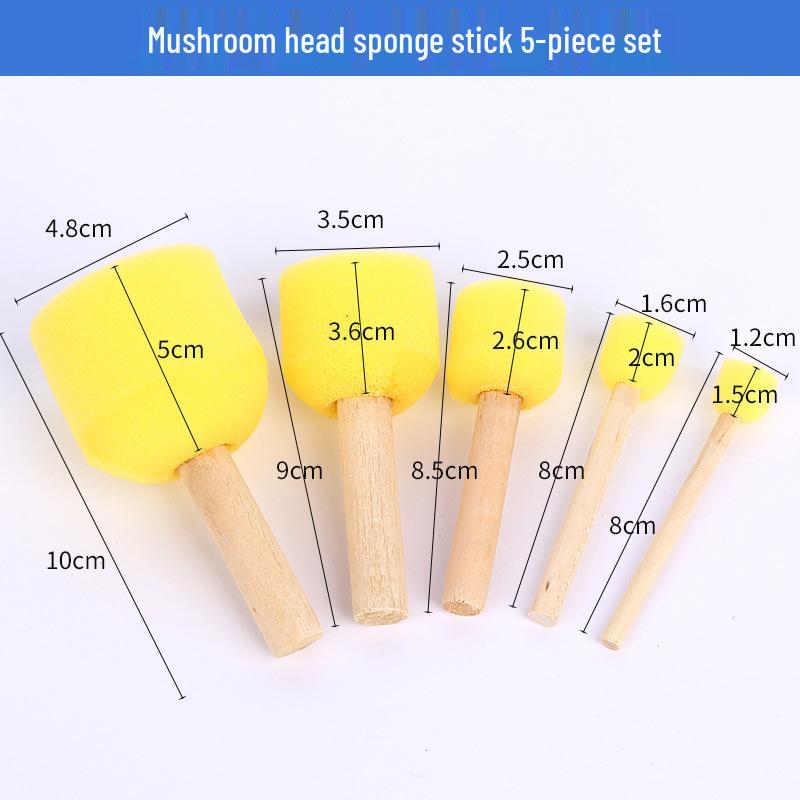 Children's Art Sponge Mushroom Graffiti Painting Stick