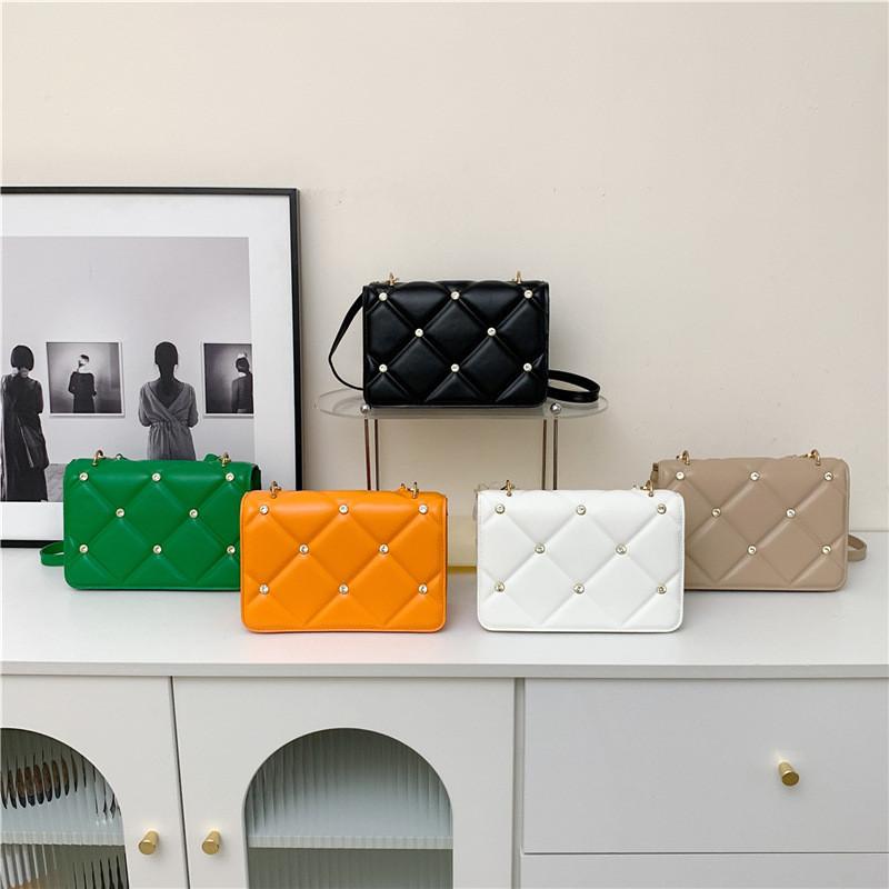 Trendy French Style Grid Small Shoulder Bag 2023 Autumn Winter New Square Bag