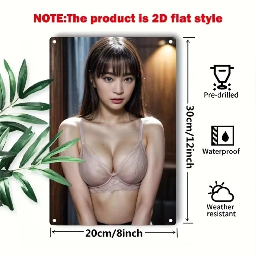 Iron Wall Decor Metal Art Lace Bra Design Elegant Woman Silhouette Home Bar Cafe Gift