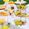 Fruit Bowl for Kitchen Counter 3 Tier Acrylic Fruit Basket with Serving Bowls and Metal Stand