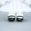 niannyyhouse 20cm Cotton Doll Shoes for Plush Dolls, Small Square Shoes, Leather Shoes x 2, Dress-Up Doll Accessories (Beige + Black)
