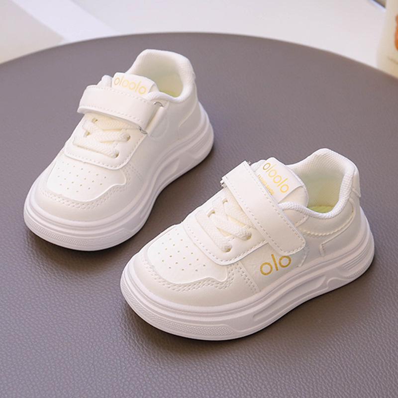 Kids' Lightweight Non-Slip White Sneakers – Comfortable, Thick Sole for Boys & Girls
