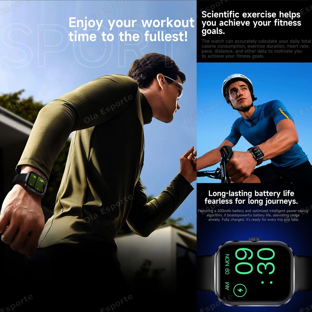 New Smart Watch Full Touch Screen Bluetooth Call AI Voice Heart Rate Waterproof Watches Sport Bracelet Smartwatch Women Men