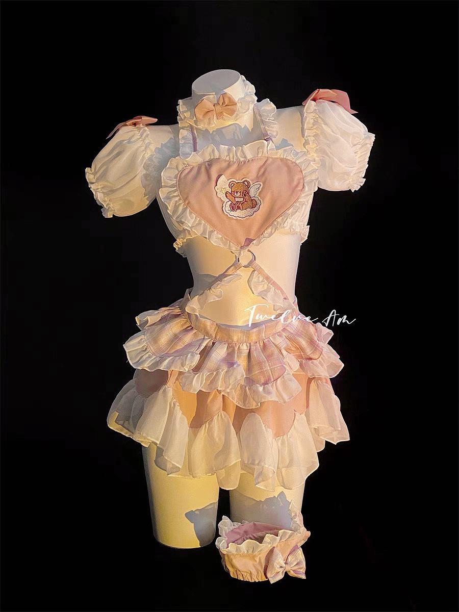 

Милое розовое платье принцессы-горничной в стиле Лолита для женщин - Косплей-набор униформы One Size (40-60 kg) Discreet Shipping