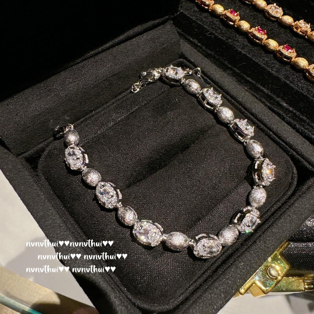 Italian Vintage Brushed Pigeon Egg Gem Bracelet Vintage Plated 18K Gold, Sunflower Zircon Bracelet