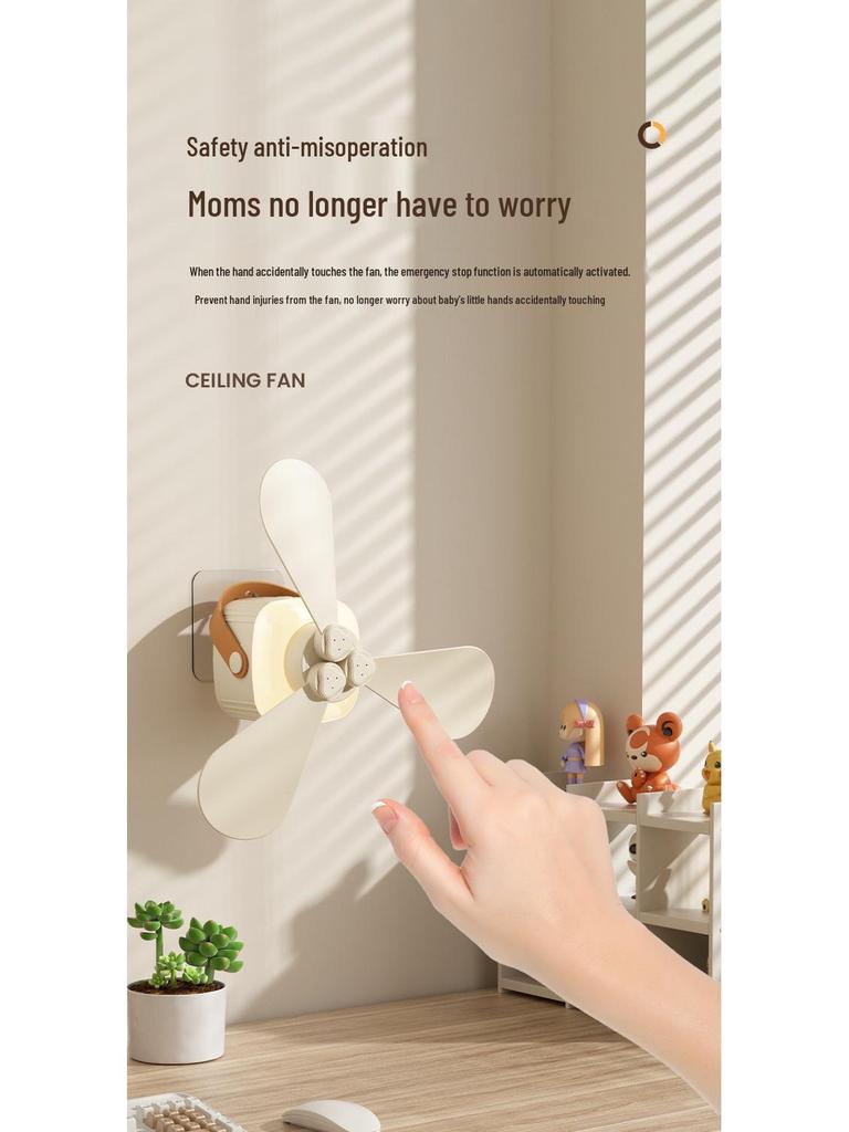 Portable Multi-Functional Ceiling Fan: Rechargeable & Remote-Controlled, Ideal for Camping & Wall/Desktop Mounting