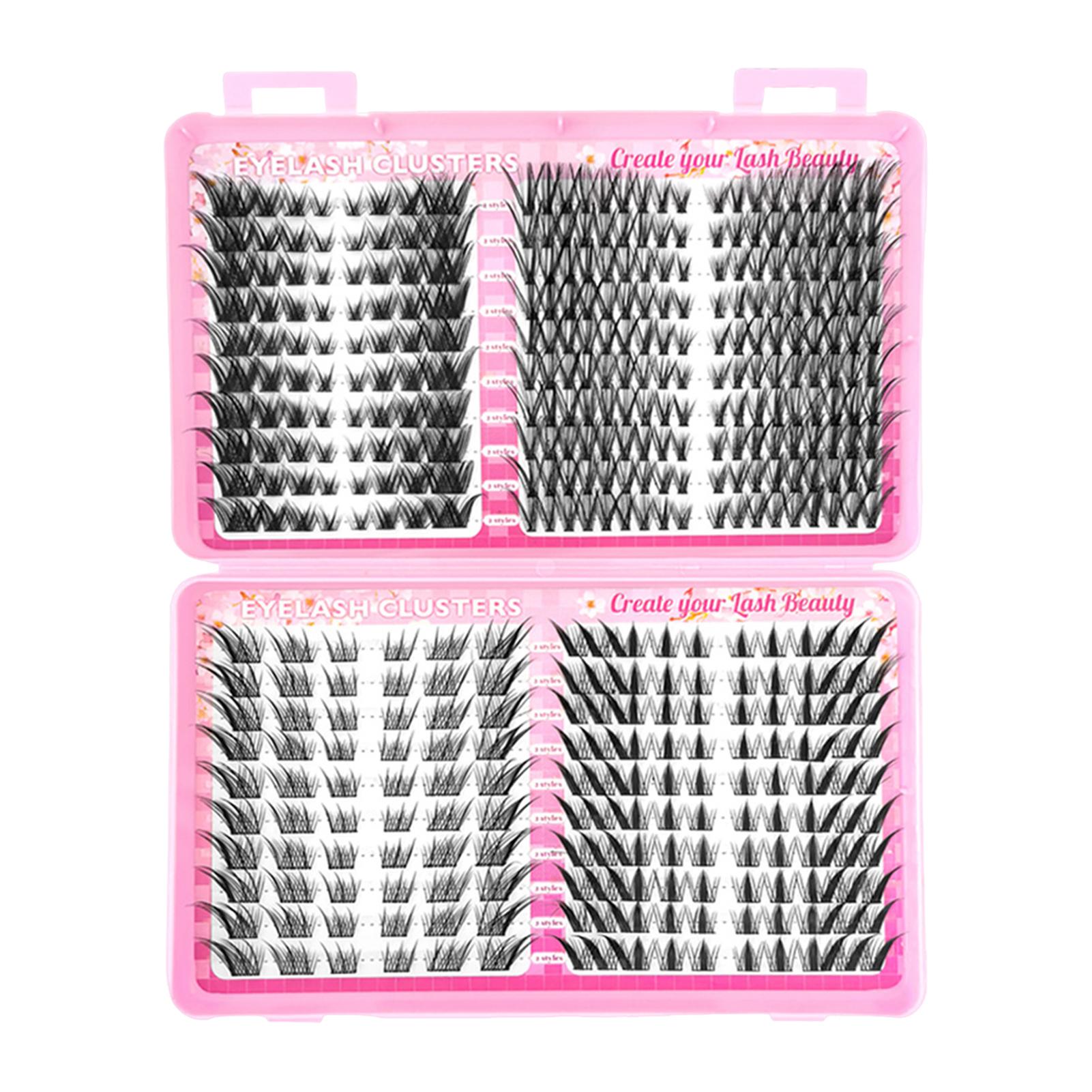 

Natural Manga Lash Clusters Kit Mixed Segment Eyelash Extension Kit 9-16mm C Curve False Lashes for Volume Lash Extension