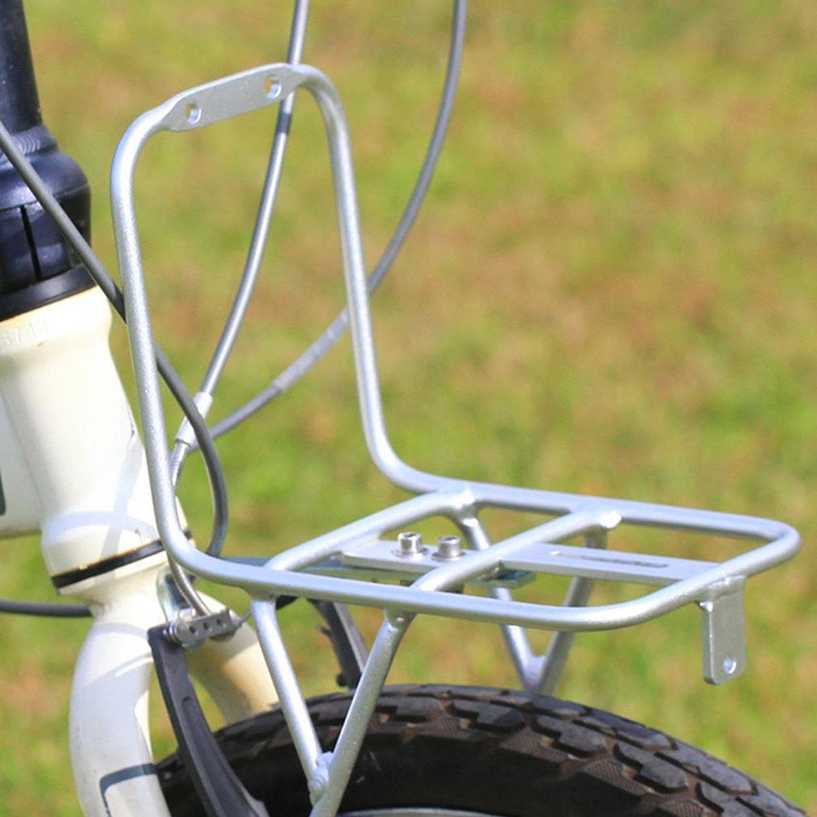Bike Aluminum Alloy Front Fork Rack Luggage Rack Holder Stand Carrying Trunk for 20  Mountain Bike Riding Long Distance Cycle argento