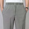 WTEMPO XL-5XL Spring Summer Autumn Winter Solid Casual Long Pants Men's Cotton Linen Elastic Mid-Waist Large Size Breathable Loose Pockets Trousers