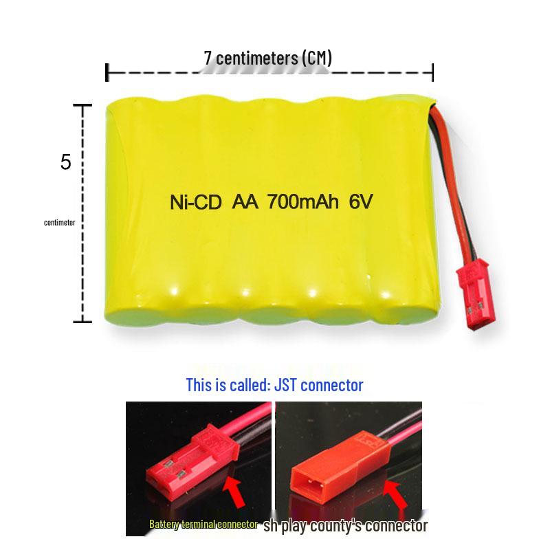 Rechargeable Battery Pack for Remote Control Toy Cars - 3.6V, 4.8V, 6V, 700mAh - Toy Accessories