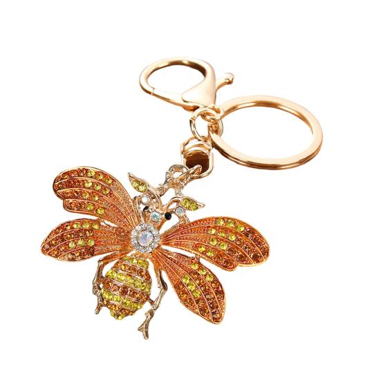 

Rhinestone Bee Keychain Bling Bee Car Key Ring Holder Backpack Purse Handbag Charm Christmas Birthday Gifts for Her золотистый