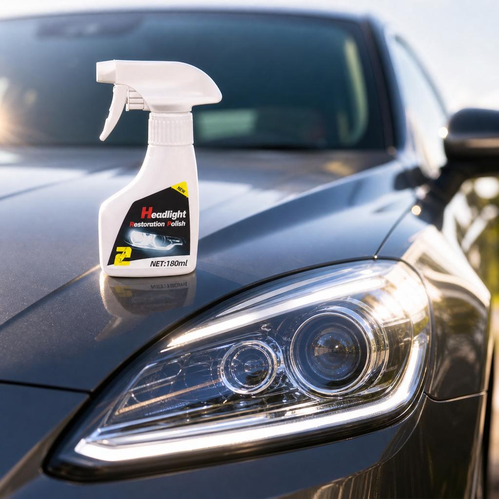 Headlight Restoration 180ml - Headlight Lens Coating for Yellowed Faded Headlights, No Sanding Needed, Car Headlight Cleaner &