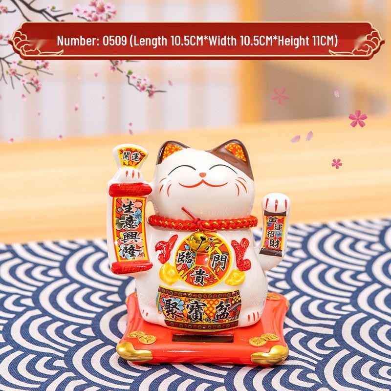 Солнечный Машущий Счастливый Кот - Автоматически Машущая Лапа для Автомобиля, Дома, Магазина или Офиса.